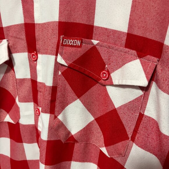 Dixxon Flannel Shirt The Otto Mens 2XL Red Plaid Long Sleeve Button Down - Picture 2 of 10